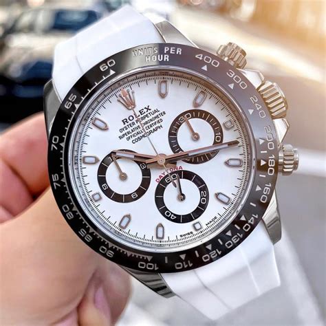 rolex daytona ceramic white rubber strap|Rolex rubber strap for sale.